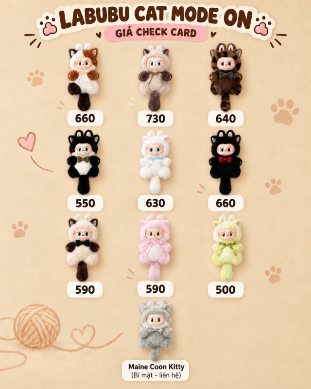 Cập nhật giá check card Labubu Cat Mode On tại Riki Art Toy
